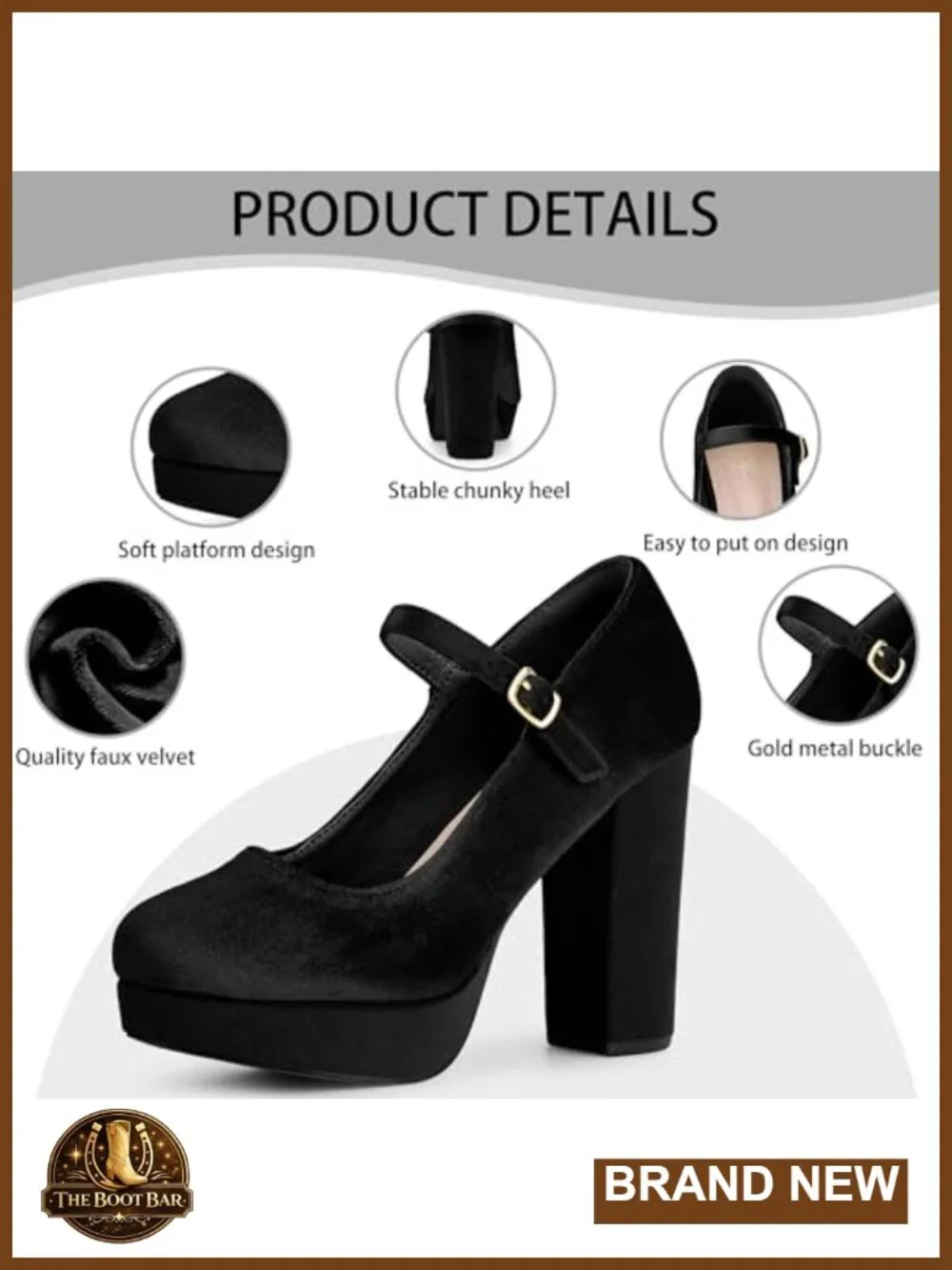 Mary Jane Chunky Platform Heels Pumps for Women